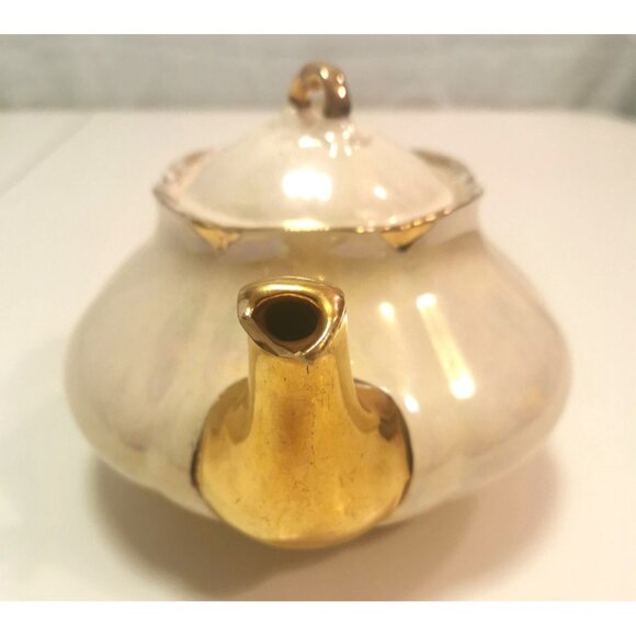 Vintage Ellgreave Burslem England Iridescent Lusterware Teapot Pearl Finish - Picture 4 of 9